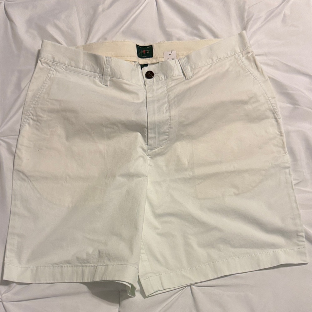 J. Crew Men's White Flat Front Shorts